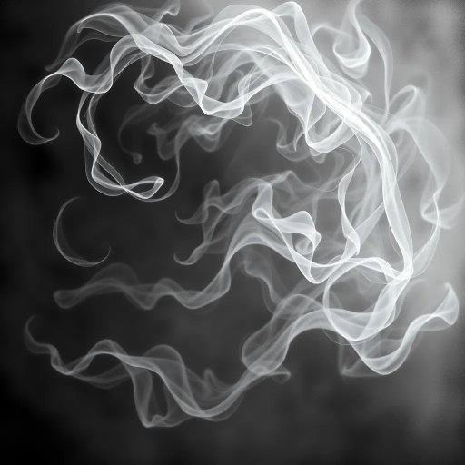 ethereal wisps, curling tendrils, dynamic movement, chiaroscuro lighting, grayscale palette, atmospheric depth, swirling forms, Rembrandt influence, abstract expressionism, emotional intensity, dreamlike haze, ephemeral presence, mysterious ambiance, spectral layers, vaporous textures, fluidity, play of shadows, hint of illusion, surreal quality, evanescent figures