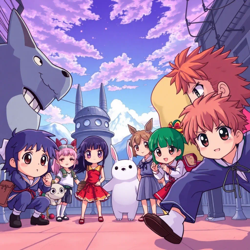 vibrant anime characters, Studio Ghibli influence, dynamic action poses, pastel color palette, expressive eyes, intricate hairstyles, dramatic lighting, manga-inspired linework, fantastical settings, Japanese culture, modern twist, whimsical storytelling, emotional depth, cel shading, bold outlines, serene landscapes, traditional animation techniques, contemporary urban environments
