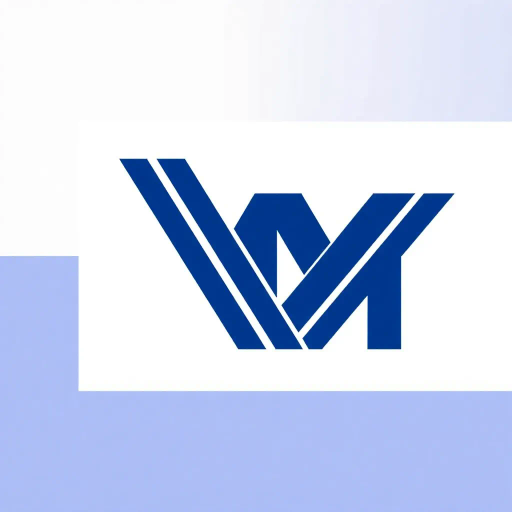 bold letter M logo, parallel strokes, subtly taper, upward hierarchy, structured design, solid indigo blue, clean geometric vector, white background, modern minimalist, Bauhaus influence, precise lines, asymmetrical balance, visual clarity, typographic elegance, dimensional form, sleek aesthetic, contemporary design, harmonious proportions