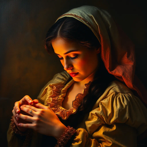 hyperrealistic, vivid colors, chiaroscuro lighting, intricate textures, classical realism, emotional depth, dramatic composition, rich detail, lifelike representation, Rembrandt influence, dynamic range, oil painting techniques, Vermeer inspiration, ethereal atmosphere, depth of field, intricate backgrounds, light and shadow interplay, tangible surfaces, 17th-century painting nostalgia, harmonic balance, nuanced shading, immersive perspective, timeless quality