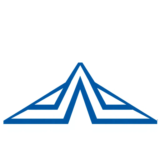 geometric structures, minimalist design, bold parallel vertical strokes, indigo blue hues, angled V-shaped bridges, symbolic representation of hierarchy, clean lines, flat vector aesthetics, contrast, balance, modern branding, Bauhaus influence, architectural composition, precise alignment, abstract interpretation, simplicity, clarity, negative space utilization, graphic design innovation, contemporary aesthetics, white background