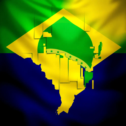 Brazilian flag, vibrant colors, modern digital interpretation, geometric shapes, vivid green, deep yellow, midnight blue, iconic symbolism, cultural pride, Henri Matisse influence, abstract representation, energy and movement, tropical essence, contemporary twist, luminosity, dynamic composition, national identity, artistic expression, unity and diversity, celebration of heritage, bold contrasts, visual impact, conceptual artistry, emotive design