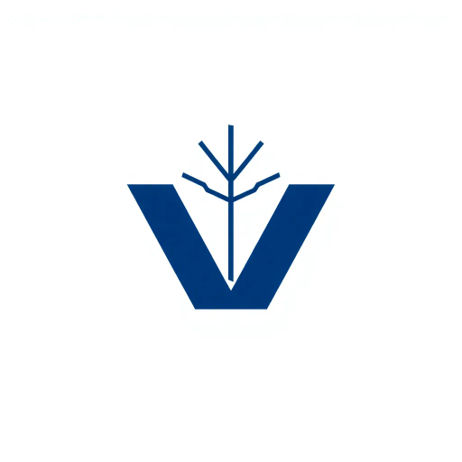 bold letter M logo, solid geometric M shape, V-shaped connector lines, tree branches, hierarchy levels, indigo blue, flat vector, clean modern SaaS logo, white background, Bauhaus influence, minimalist design, sans-serif art, sleek branding, vector precision, crisp outlines, modernist aesthetic, structural symmetry, contemporary design principles, logo minimalism, corporate identity, abstract representation, visual hierarchy, graphic design elements, professional simplicity