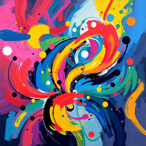 symphony of color, abstract rhythm, musical harmony, vivid hues, dynamic movement, expressionist brushstrokes, Kandinsky influence, modern beats, surreal tones, flowing lines, futuristic composition, emotional resonance, sonic textures, cultural fusion, ethereal soundscape, luminous notes, harmonic convergence, vibrant spectrum, auditory visual experience