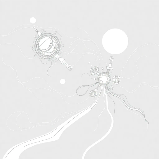 surrealist automation, futuristic designs, intricate patterns, flowing lines, Salvador Dali, linear abstraction, monochromatic palette, bold outlines, fluid movement, mechanical elements, elegant symmetry, modern technology, artistic innovation, visual storytelling, dreamlike atmosphere, minimalistic expression, delicate curves, cultural evolution, narrative depth, spatial awareness, conceptual framework