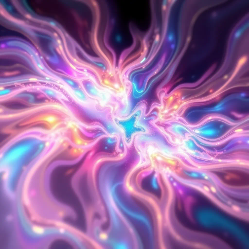 captivating, ethereal glow, intricate patterns, fluid dynamics, shimmering hues, abstract forms, contemporary design, delicate gradients, vibrant color palette, surreal atmosphere, motion blur, reflective surfaces, dynamic composition, kaleidoscopic vision, expansive scale, immersive, visual depth, pulsating energy, cosmic influence, harmonic balance, optical illusion, texture layers, modern artistry, transcendental experience, visual meditation, infinite loop, genius loci