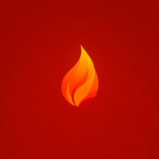 simplistic flame, geometric abstraction, minimalistic design, warm color palette, vibrant oranges and reds, sharp edges, polygonal shapes, digital rendering, atmospheric lighting, delicate glow, artistic illusion, visual balance, dynamic motion, elemental symbolism, fiery essence, spatial depth