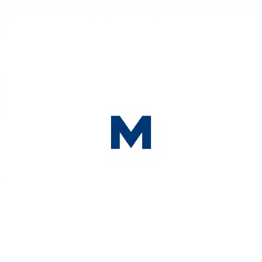 bold M logo mark, solid geometric letter, structured layers, subtle thin horizontal connector lines, indigo on white, modern minimal SaaS branding, flat vector, modernist simplicity, Bauhaus influence, clean design, minimalist aesthetics, structured composition, primary color palette, geometric precision, visual balance, negative space utilization, corporate identity, digital branding, contemporary design language, clarity in form, Wassily Kandinsky, Paul Klee, abstract minimalism, De Stijl movement, serene composition, methodical arrangement, structured harmony, intelligent design, precision cutting, harmonious layout