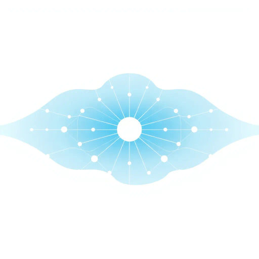 minimalist geometry, abstract forms, neural pathways, cerebral networks, information flow, Edward Tufte, Swiss design, Bauhaus influence, symmetry, subtle gradients, soft lighting, modern aesthetics, blue and white palette, clean lines, vector graphics, futuristic symbolism, digital simplicity, dynamic balance, sleek elegance, inventive visual language, contemporary design ethos, ethereal glow, conceptual iconography, Claude Monet color palette, symbolic abstraction, subdued hues, cerebral structures, algorithmic patterns, airy composition, delicate textures, whimsical essence, artistic metaphors, AI mind maps, interconnected symbols, neural network pattern, intelligence visualization, innovative design, mental landscapes, data flow, smooth textures, inventive symbology, modernist elegance, futurism, light mode emphasis