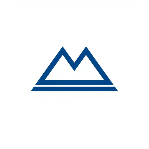 bold M logo mark, solid geometric letter, structured layers, subtle thin horizontal connector lines, indigo on white, modern minimal SaaS branding, flat vector, modernist simplicity, Bauhaus influence, clean design, minimalist aesthetics, structured composition, primary color palette, geometric precision, visual balance, negative space utilization, corporate identity, digital branding, contemporary design language, clarity in form, artistic geometry, Hans Hofmann influence, minimalist abstraction, precise symmetry, harmonious layout, sophisticated structure, sleek architecture, dynamic shape interplay, elegant form exploration, Bauhaus-inspired minimalism, Indigo tones, architectural balance, simplicity and refinement