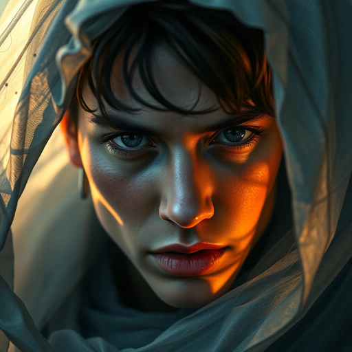 hyper-realism, intricate details, soft lighting, photorealistic textures, emotive expression, dynamic composition, vivid colors, high contrast, chiaroscuro technique, modern aesthetic, surreal influence, cinematic framing, clear focus, atmospheric mood, digital painting, contemporary realism, expressive brushwork, realistic portrayal, enhanced detail, artistic refinement