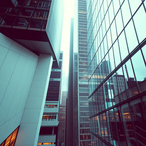 corporate leadership, modern architecture, executive presence, sleek design, dynamic composition, inspired by Andy Warhol and Bauhaus minimalism, emphasis on power and authority, neutral tones contrasted with vivid accents, high-rise perspectives, sharp lines, urban ambiance, technological influence, modernist aesthetics, strong focus on hierarchy and structure, professional environment, innovation, futuristic urban setting, ethereal lighting, clean and polished textures