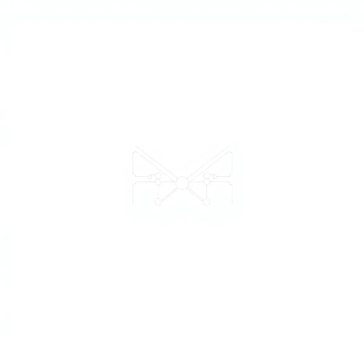 abstract design, letter M, minimalism, thin branching lines, tree hierarchy, geometric symmetry, vector art, indigo gradient, white background, contemporary art, Bauhaus influence, structural composition, node connection, modern aesthetics, elegant flow, clean lines, simplicity, dynamic form, modular design, technological theme, minimalist elegance, visual balance, artistic ingenuity, abstract logo design, hierarchy, parent-child relationships, network tree structure, symmetrical design, sleek lines, visual metaphor, connectivity, graphic art