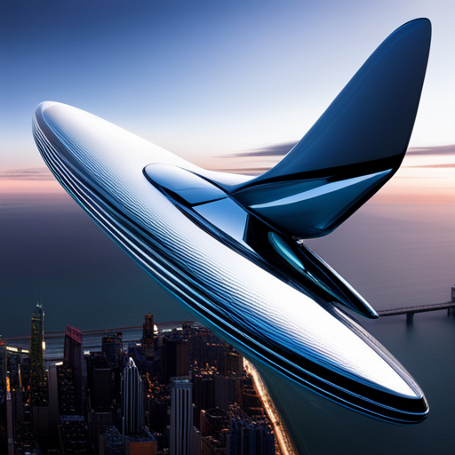 futuristic design, high-tech sci-fi, sleek, aerodynamic, AI-control, carbon-fiber, holographic, neon-lit, levitating, dynamic, chrome-plated, jet-inspired, transparent, modular, fast
