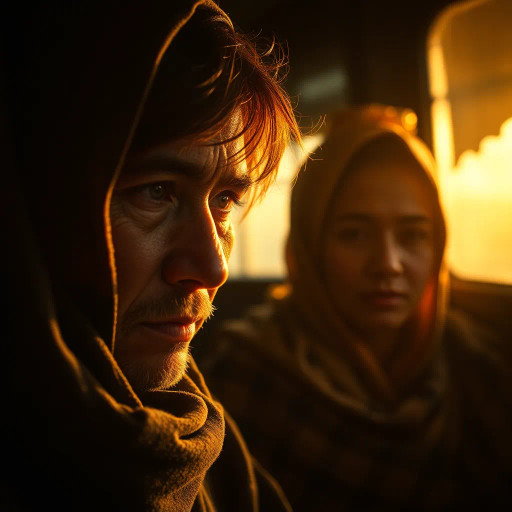 hyper-realism, photojournalism, vivid detail, Rembrandt lighting, golden hour, atmospheric, candid moments, emotional depth, textured surfaces, chiaroscuro, vibrant colors, documentary style, intimate compositions, natural elements, high dynamic range, human expressions, cultural stories, life captured, dynamic perspectives, play of shadows, visual storytelling, timeless narrative, historical influence, analog lens, authentic scenes