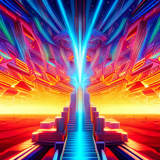 endless virtual neon arcade, retro-futuristic circuitry, vibrant and electric sparks, generative animated game worlds, glitchy pixelated landscapes, cyberpunk characters exploring new realms, neon lights reflecting off reflective surfaces, dynamic movement and energy, dystopian neon cityscapes, pulsating digital dreams