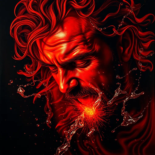 intense heat, shimmering sweat, hyper-realistic detail, Caravaggio-inspired chiaroscuro, dynamic movement, vivid contrast, intricate textures, modern expressionism, vibrant hues, emotional intensity, glistening skin, surreal patterns, cultural diversity, dramatic lighting, fluid dynamics, kinetic energy, ambiguity, organic shapes, atmospheric tension, reflective surfaces
