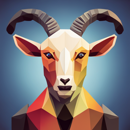 abstract, vector, low-poly, goat, robot, geometric shapes, sharp angles, polygonal, wireframe, minimalism, 3D modeling, robotic, futuristic, digital, artificial intelligence