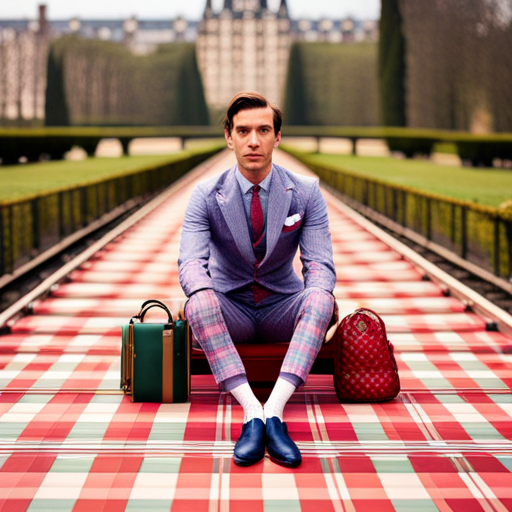 pastel colors, symmetrical framing, quirky characters, tartan prints, miniatures, whimsy, Wes Anderson, retro vibe, detailed sets, nostalgic, kooky, vintage, playful