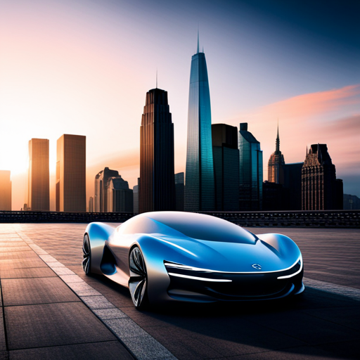 radically futuristic, aerodynamic, electric-powered, autonomous, autonomous vehicles, self-driving cars, carbon fiber, metallic finish, unique lighting, neon accents, sleek curves, extreme angles, cutting-edge technology, minimalist design