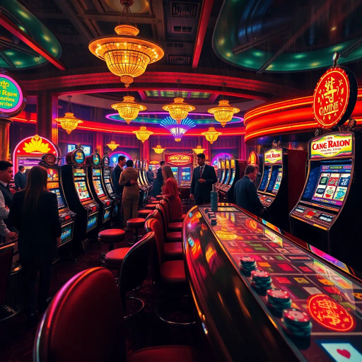 casino game, hyper-realistic, dazzling lights, glimmering slot machines, chips, vibrant colors, Monet's brushstrokes, chiaroscuro lighting, dynamic composition, luxurious velvet textures, mid-century modern influences, playful atmosphere, immersive realism, reflective surfaces, high contrast, bustling crowd, emotional tension, opulent golds, strategic elements, kaleidoscope of shapes, intricate details, perspective shift, artistic metamorphosis, art deco inspiration, cinematic framing, surreal movement, cultural fusion, thematic exploration, conceptual depth