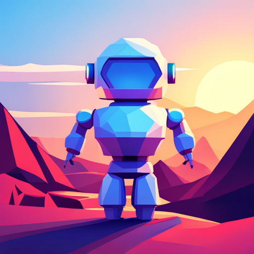 cute robot, front view, low polygon, rubber material