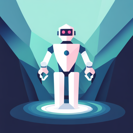 minimalist, low-poly, geometric, abstract, symbol, logo, white background, cute, robot