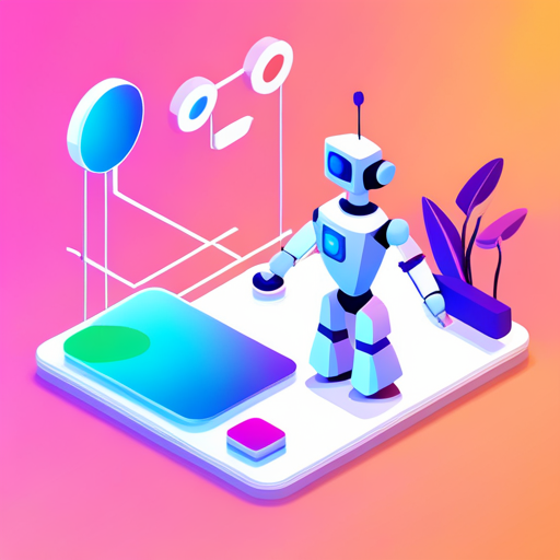 isometric, 3D modeling, plastic material, robot, app developer, sunglasses, bright white background, geometric shapes