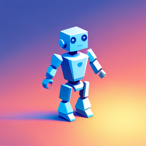 isometric, plastic, robot, technical, geometric, mascot, branding, design, low poly, angular, blocky