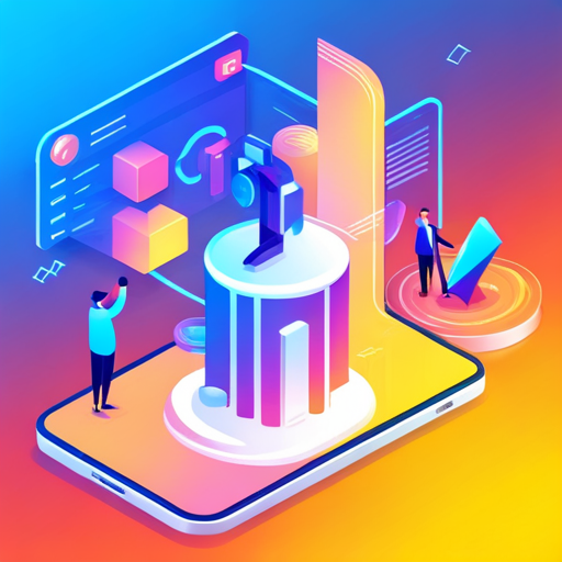artificial intelligence, news broadcasting, digital signal, mobile app, geometric shapes, low polygon count, colorful gradients