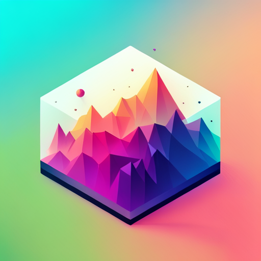 Vector graphics, geometric shapes, low-polygon count, digital signal noise, app icon design, Dribbble-inspired