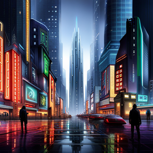 futuristic, sci-fi, city, nature, good guys, win, neon lights, cyberpunk, dystopian, utopian, advanced technology, environmental harmony, victory, rebellion, bright colors, dark alleys, towering skyscrapers, lush greenery, futuristic architecture, cybernetic enhancements, luminous signs, resilient heroes, urban jungle, digital age, sustainable ecosystem, futuristic flora, futuristic fauna, contrast, vibrant colors, environmentalism, futuristic battles, futuristic society, urban renewal, innovative design, futuristic landscapes, cityscape, heroes, lush greenery, sustainable architecture, organic vs artificial, peaceful coexistence, post-apocalyptic remnants, glowing signs, futuristic vehicles