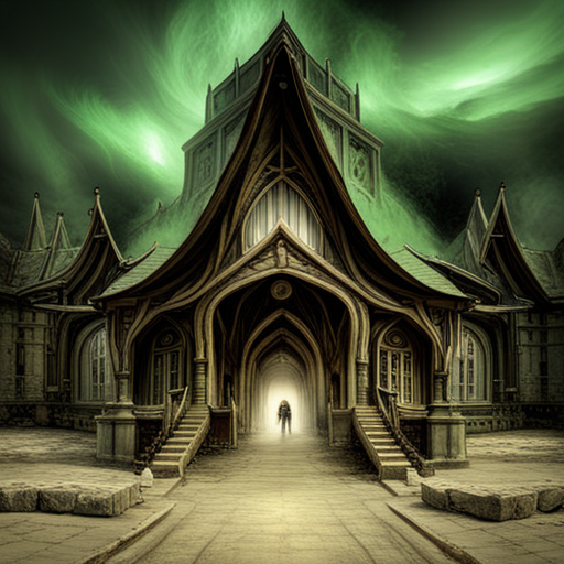 lovecraftian, village, dark, mysterious, gothic, horror, Cthulhu, eldritch, sinister, eerie, ancient, occult, supernatural, otherworldly, mythos, macabre, cosmic, spooky, haunted