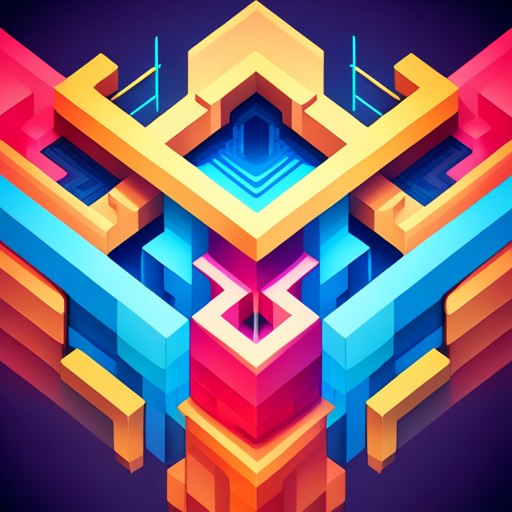 geometric shapes, vibrant color, futuristic, sci-fi, vector art, motion blur, mechanical parts, abstraction, animal-machine hybrid, angular edges, cyberpunk