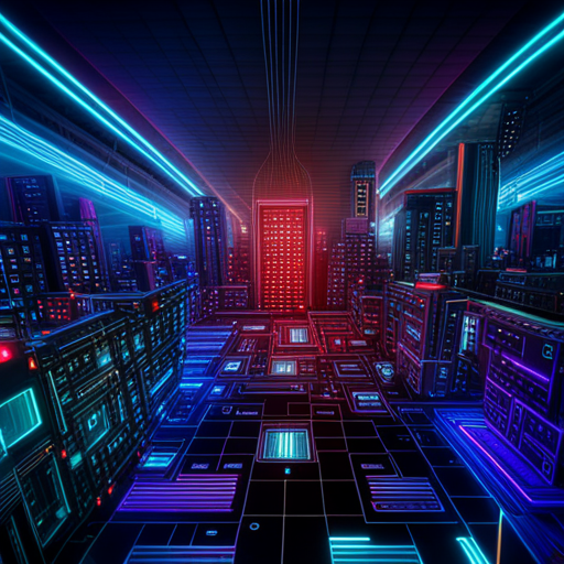 cybernetics, artificial intelligence, neon lights, futuristic architecture, digital art, programming languages, circuitry