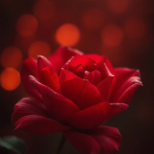 romanticism, delicate petals, vibrant red, emotional symbolism, nature's life cycle, soft bokeh, warm chiaroscuro lighting, impressionism essence, art nouveau influence, still-life composition, beauty and fragility, macro focus, elegance, contrasting textures, oil painting technique, atmospheric mood, symbolic thorns, timeless beauty, vibrant contrast, artistic elegance