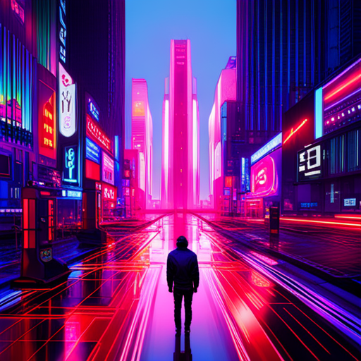 cyberpunk, retro-futuristic, neon lights, glitch art, arcade games, 8-bit, generative art, video games, digital space, unlimited possibilities