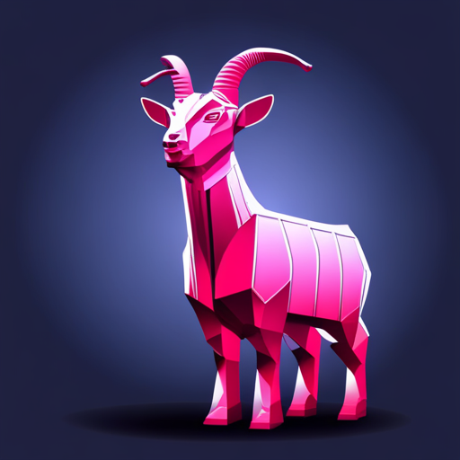 abstract, vector, goat, robot, futuristic, neon, pop-art, 3d-modeling, geometric-shapes