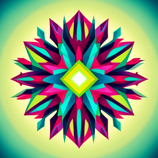 geometric shapes, neon colors, retrofuturism, vector graphics, abstract art