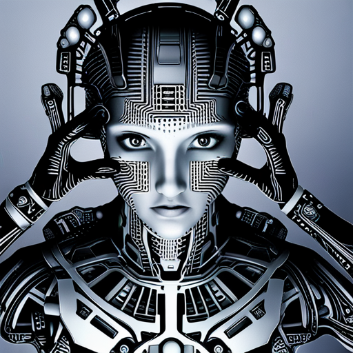 advanced artificial intelligence, singularity, futuristic programming, coding languages, digital matrix, cybernetic systems, machine learning algorithms, neural networks, quantum computing, virtual reality, augmented reality, alternate dimensions, interdimensional communication, post-human consciousness, cyber-physical systems, data visualization, algorithmic art, techno-organic hybrids, immersive interfaces, dark cyberpunk dystopias, sci-fi, neon-punk, cybernetics, dystopia, machine learning, artificial intellect, coding, chaos theory, glitch, dark web, circuitry, hacking, technological singularity, exploring the boundaries of identity and consciousness, vivid colors, abstract shapes, cyberpunk, postmodernism