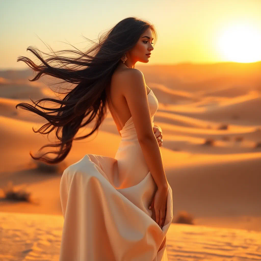 alluring Arab beauty, Henri Matisse influence, modern elegance, desert oasis backdrop, golden hour lighting, vibrant colors, intricate patterns, delicate textures, sun-kissed skin, exotic allure, cultural richness, flowing lines, sensual movement, warm tones, harmonious composition, romantic ambiance, visual poetry, timeless grace, seductive composition, ethereal mood, desert mirage, artistic flair, Arabic cultural motifs, elegant Arab woman, professional attire, high heels, sleek silhouettes, luxurious textures, feminine power, Middle Eastern influences, graceful posture, dynamic perspective, contemporary fashion, subtle sophistication, nuanced textures, confident expression, stylish composition, artistic expression, enchanting aura