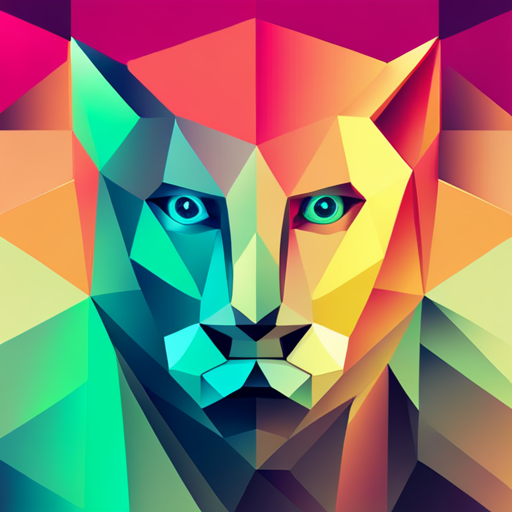geometric, abstract, vector, digital, cyberpunk, mechanical, technology, robotic, animal, futuristic, neon, electric, vibrant, color blocking, lines, metallic