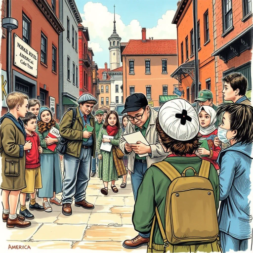 human culture, societal interactions, Norman Rockwell, narrative storytelling, vibrant colors, pen and ink, 20th century America, community life, dynamic framing, bold outlines, engaging characters, historical context, urban and rural settings, emotional depth, classic Americana, slice of life, diverse populations, everyday scenes, detailed environments, social dynamics, educational themes