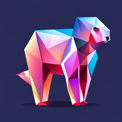 geometric shapes, small, robotic, animal, vector art, abstract art