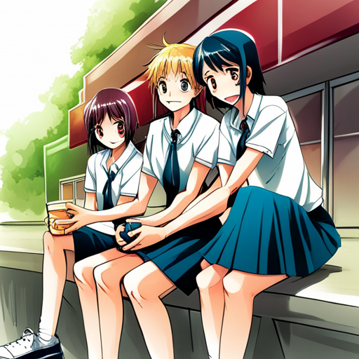 manga, illustration, character, teenager, high school, friendship, group, boys, girl, school uniform, school life, adolescence, emotions, relationships, coming-of-age, slice of life anime