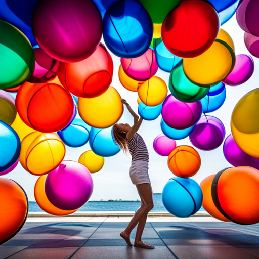 colorful, festive, celebration, floating, air-filled, rubber, helium, round, cheerful, party, joy, playful, vibrant, whimsical, ephemeral, light, buoyant, delicate, fun, decorations