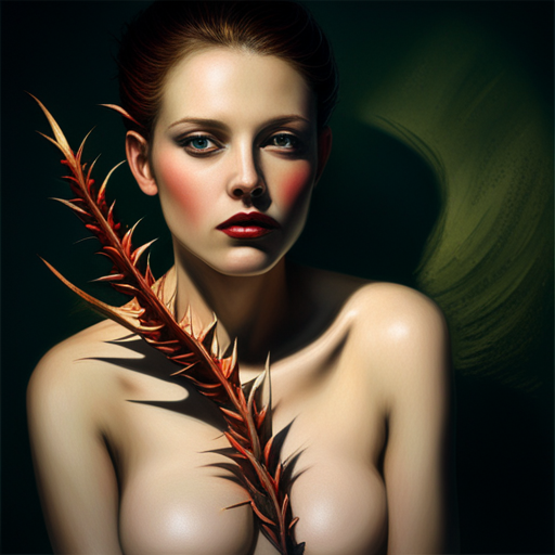 delicate, thorns, warm lighting, chiaroscuro, impressionism, life cycle, emotional symbolism