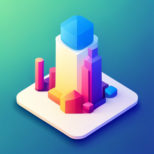 Low-poly geometric shapes, news, AI signal, mobile app icon, Dribbble