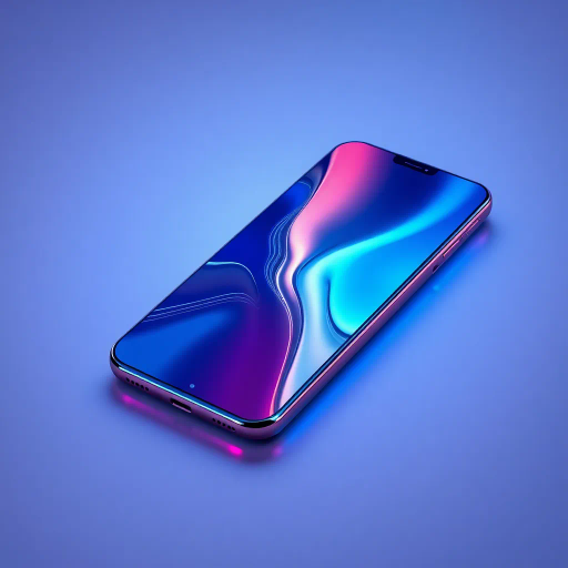 futuristic smartphone design, sleek curves, vibrant OLED display, cutting-edge technology, minimalist aesthetic, high gloss finish, Bauhaus influences, cyberpunk hues, neon lights, interactive holograms, dynamic user interface, ergonomic structure, Jean-Michel Basquiat inspiration, electric blue accents, avant-garde tech, digital era innovation, virtual connectivity, seamless integration, ultra-thin profile, contemporary digital communication, futuristic innovation, minimalist elegance, cybernetic aesthetics, holographic interaction, electric vibrance, ultra-contemporary lines, avant-garde composition, digital fusion, seamless digital integration, chromatic contrast, ergonomic futurism