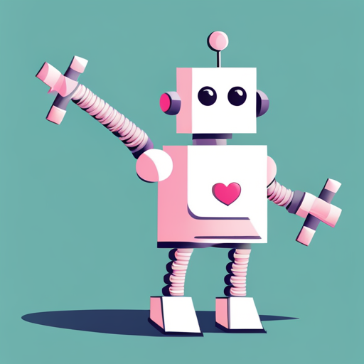 geometric shapes, cute robot, vector art